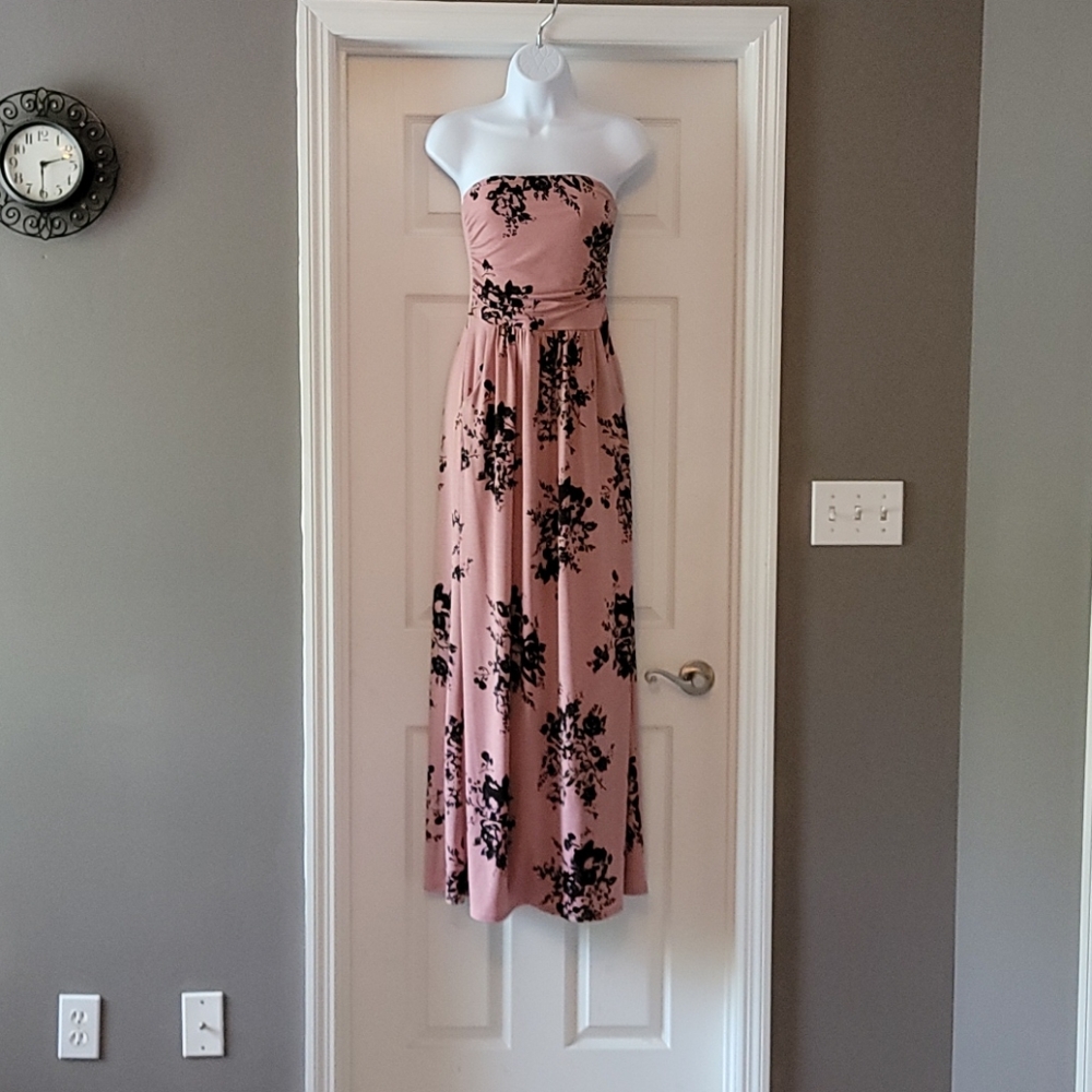 Floral tube top maxi dress